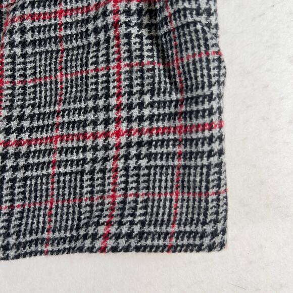 Karin Morgan Collection Wool Blend A-Line Mini Skirt Woman's 12 Black Red Plaid - Picture 3 of 12